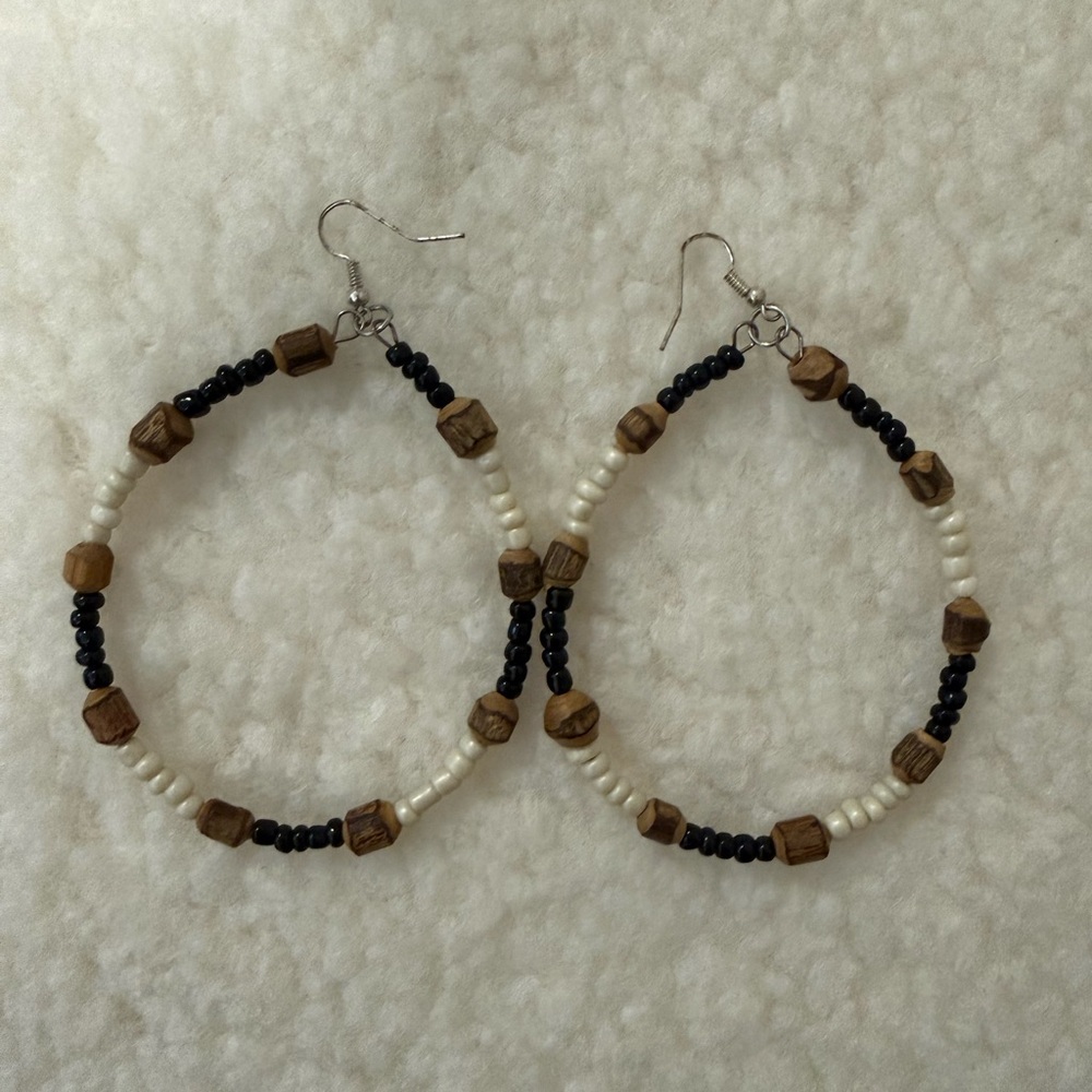 Beaded Hoop Earrings